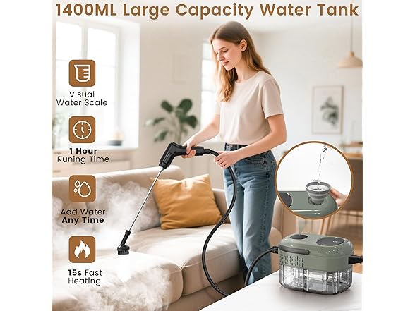 Granarbol 2500W Pressurized Steam Cleaner