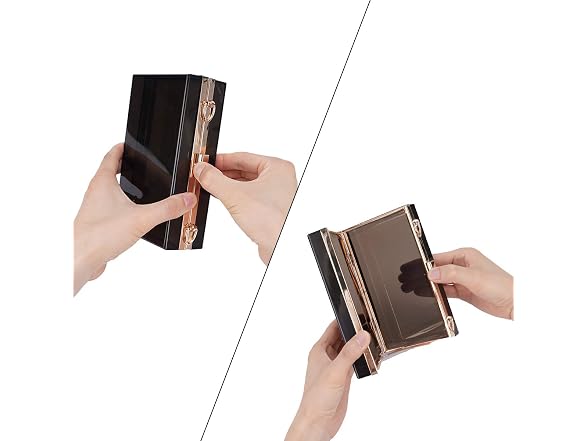 SharPlus Cute Acrylic Box Clutch Purse Beach Handbags for Women Shoulder Cross-Body Bag For School Party Prom Bridal (Black)