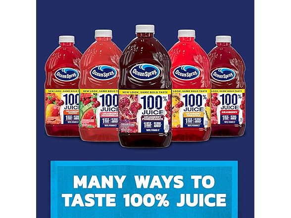 6PK Ocean Spray 100% Juice, Cranberry Juice