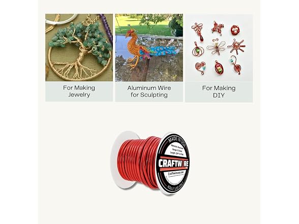 Red Bendable Craft Metal Wire - 8 Gauge -