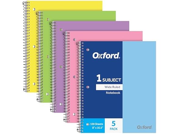 Oxford Oxford 1 Subject Spiral Notebook, Green