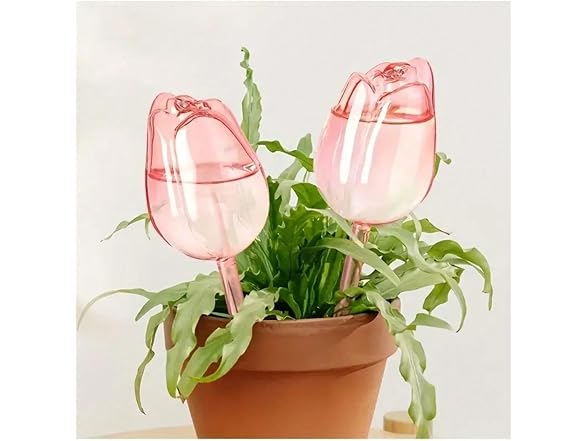 Generic GAR-34 4pcs Tulip Watering Globes, Pink