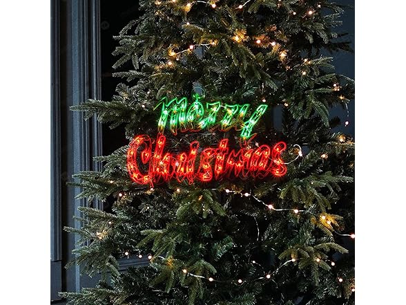 LAMPHOME 17.7Inch Lighted Merry Christmas