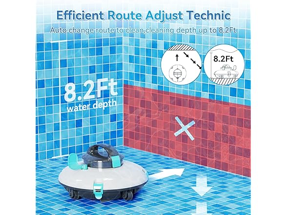 Cordless Robotic Pool Cleaner, 70 Mins Runtime