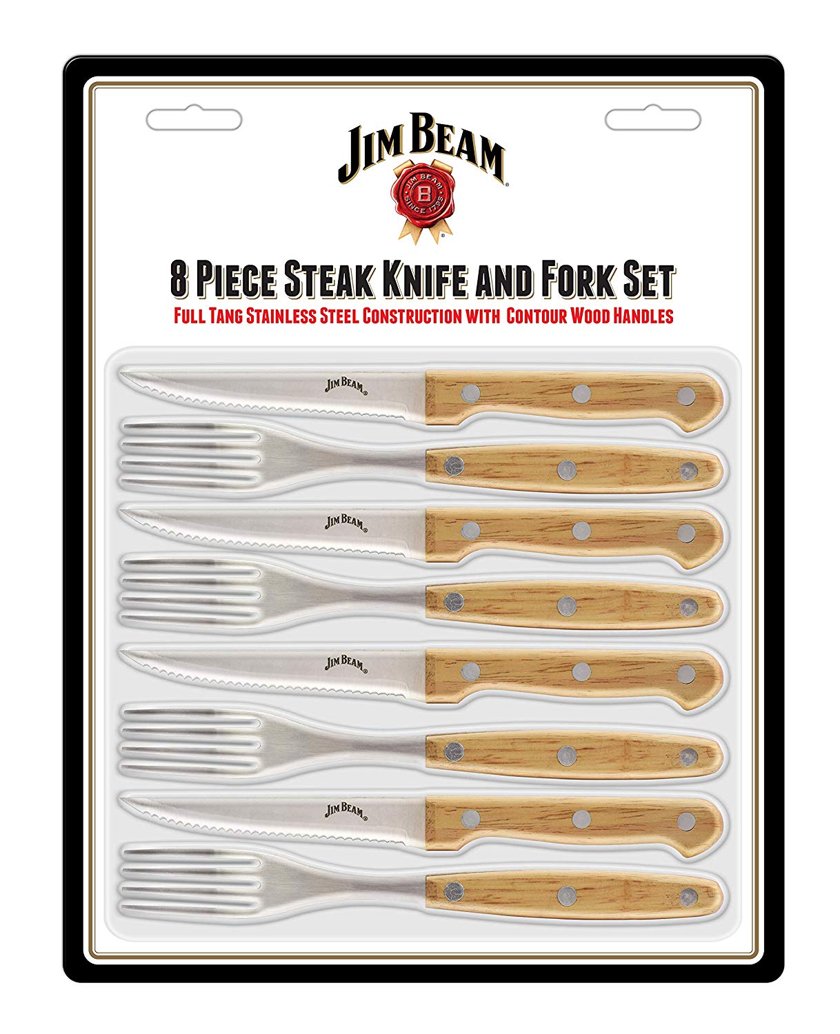 Jim Beam 8-Piece Steak Knife & Fork Set - Gallery 7
