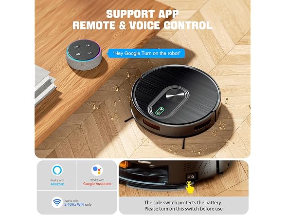 Robot Vacuum and Mop, 6500Pa Suction, 2 in 1
