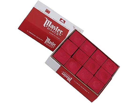 Tweeten Master Red Billiard Chalk Box of 12