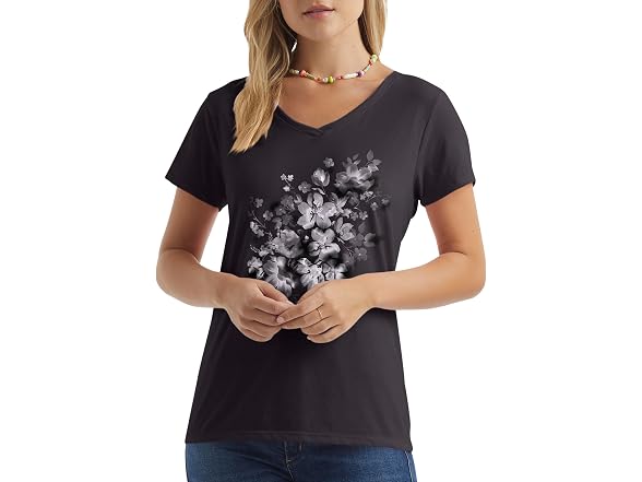 Hanes Women (S) Short Tee Beach Floral Cascade