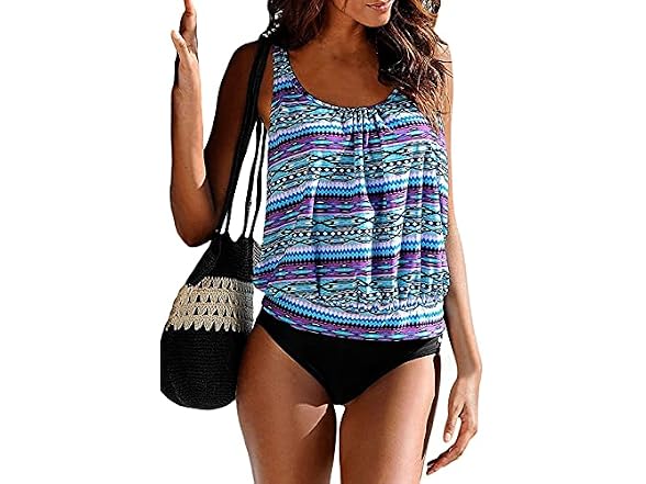 Bikinx Girls (10-12) Blouson Tankini Two Swimsuit