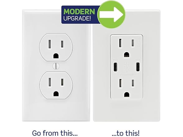 Leviton 60W (6A) USB Dual Type-C/C Power Delivery in-Wall Charger