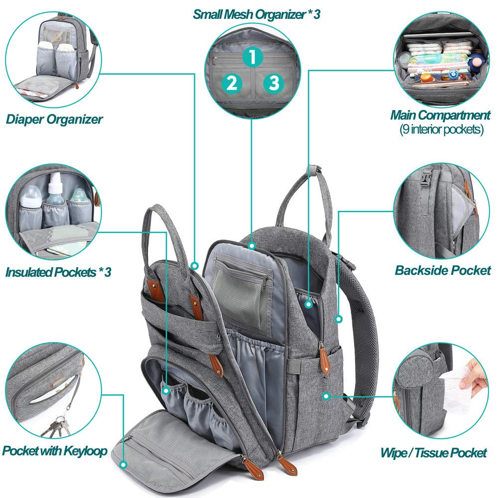 BabbleRoo Diaper Bag Backpack - Gallery 16