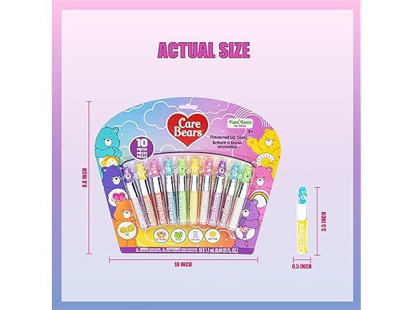 Care Bears 10 Piece Plant Based Lip Gloss