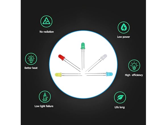 Brilinke 50pcs 5mm LED Diode,LED Light