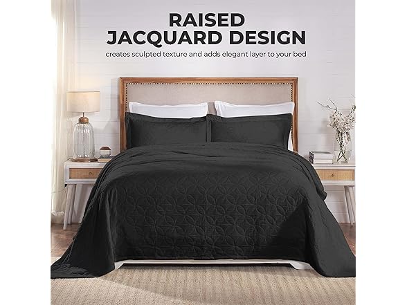 Superior Cotton Bedspread Set Matelasse Jacquard Geometric Circle