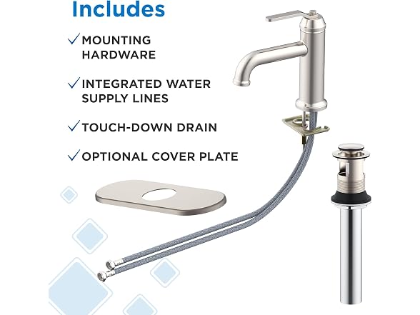 Gerber Kinzie Single Handle Bathroom Faucet- Nickle