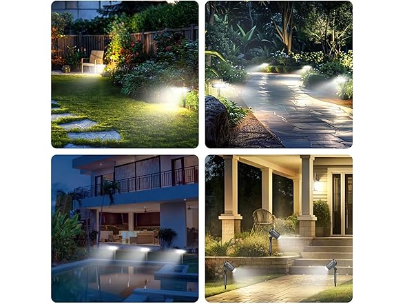 Solar Motion Sensor Landscape Spotlights, LED, 2 Pack