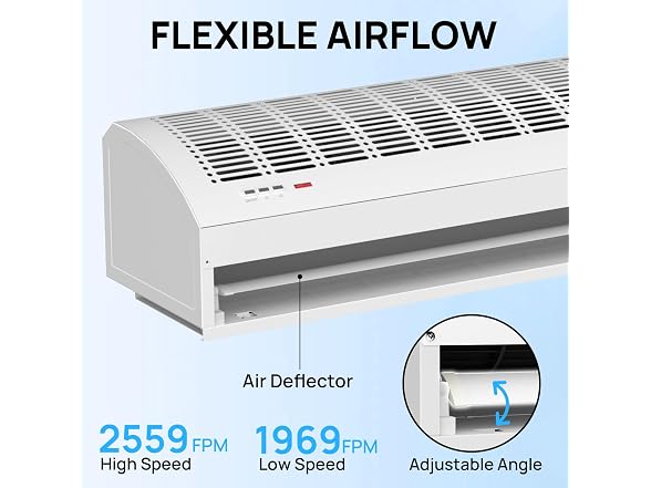 TURBRO 60 in Air Curtain Fan, White