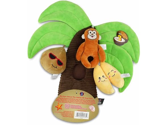 Bow Wow - Dog Toy Hide & Seek Plush Palm Tree