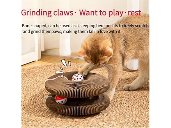 Magnetic Interactive Foldable Cat Scratcher Cardboard