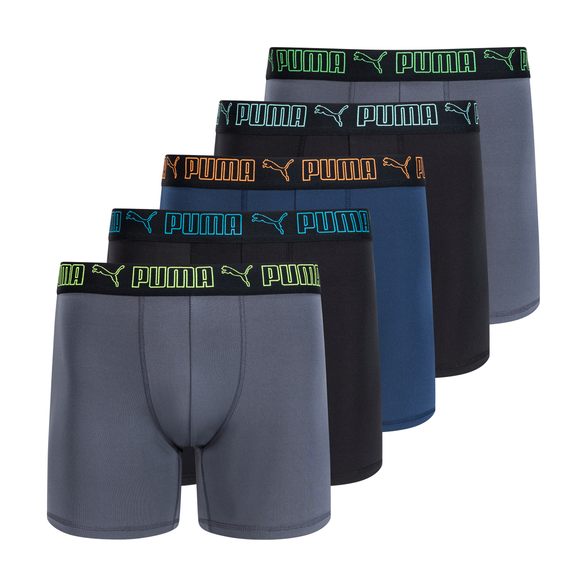 PUMA Men's 5-Pack Performance Boxer Briefs - Gallery 12