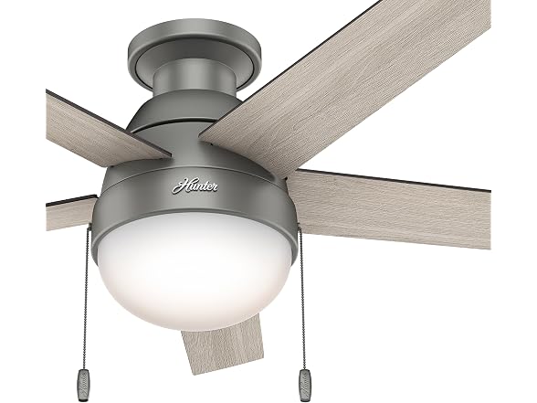 Hunter Fan 46" Matte Silver, Contemporary
