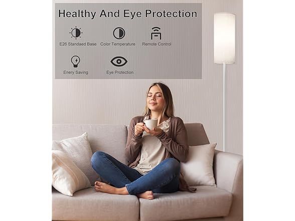 Luckystyle Dimmable White LED Floor Lamp