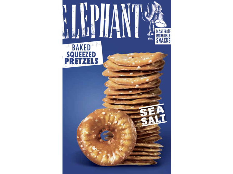 12-Pack Elephant Incredibly Squeezed Pretzels Black and White Sesame
