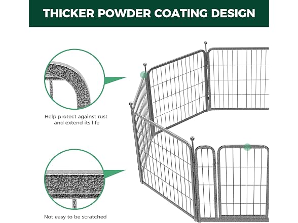 FXW Aster Dog Playpen Designed for Yard, 32" H, 8 Panels