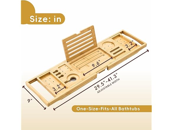 Natural Color Bamboo Bathtub Tray