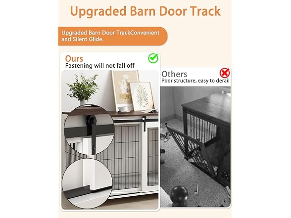Piskyet Dog Crate Furniture,Farmhouse barn Door