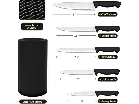 HENKELIVING 6-Piece Kitchen Knife Set