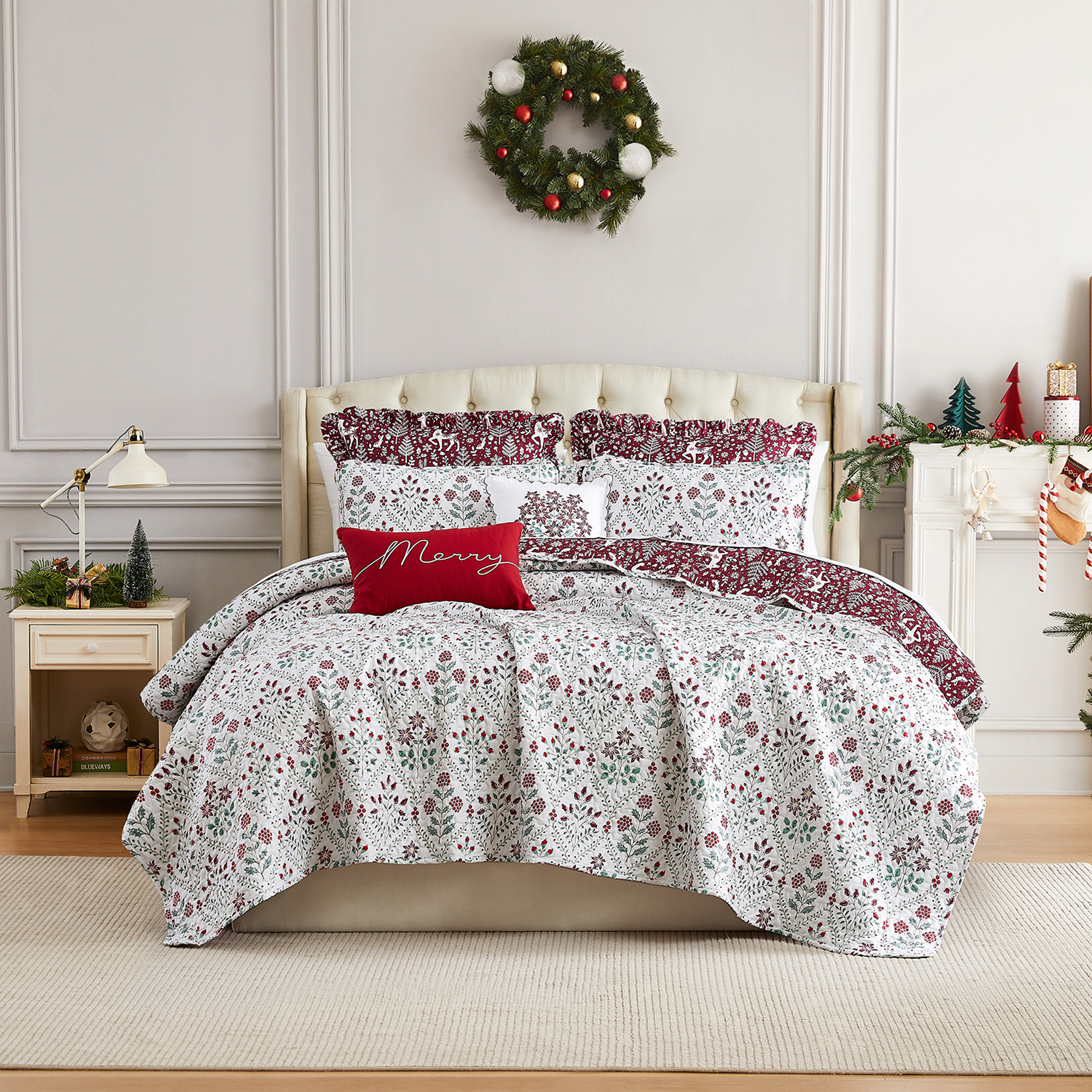 Oversized 7Pc Christmas Quilt Set - Gallery 9