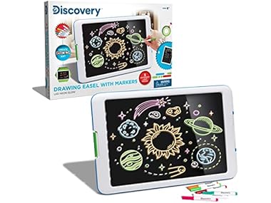 $10.99, Was $23.89, 53% Off! Discovery Kids Neon Glow Drawing Easel dealfomo