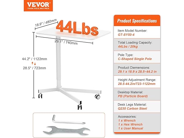 VEVOR Mobile Standing Desk