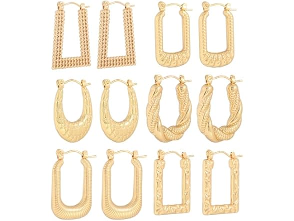 Gold Plated Chunky Hoop Earrings