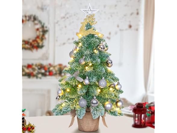 Bosceos 24" Mini Prelit Christmas Tree