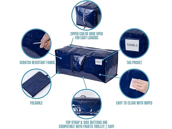 VENO MG-0001 Moving Bags w/ Backpack Straps & Zipper