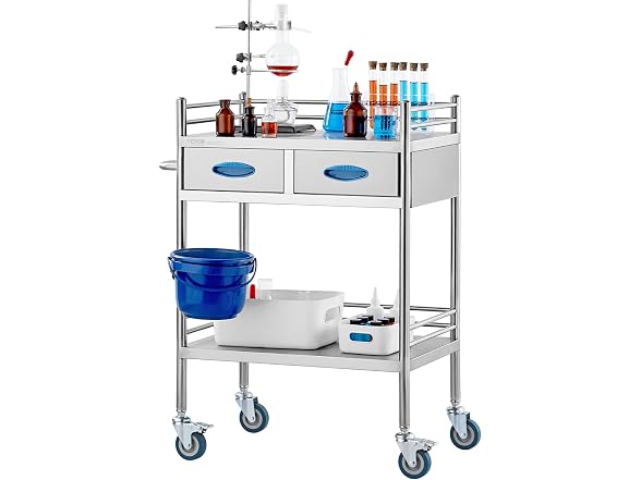 VEVOR Lab Serving Cart, 2 Layers