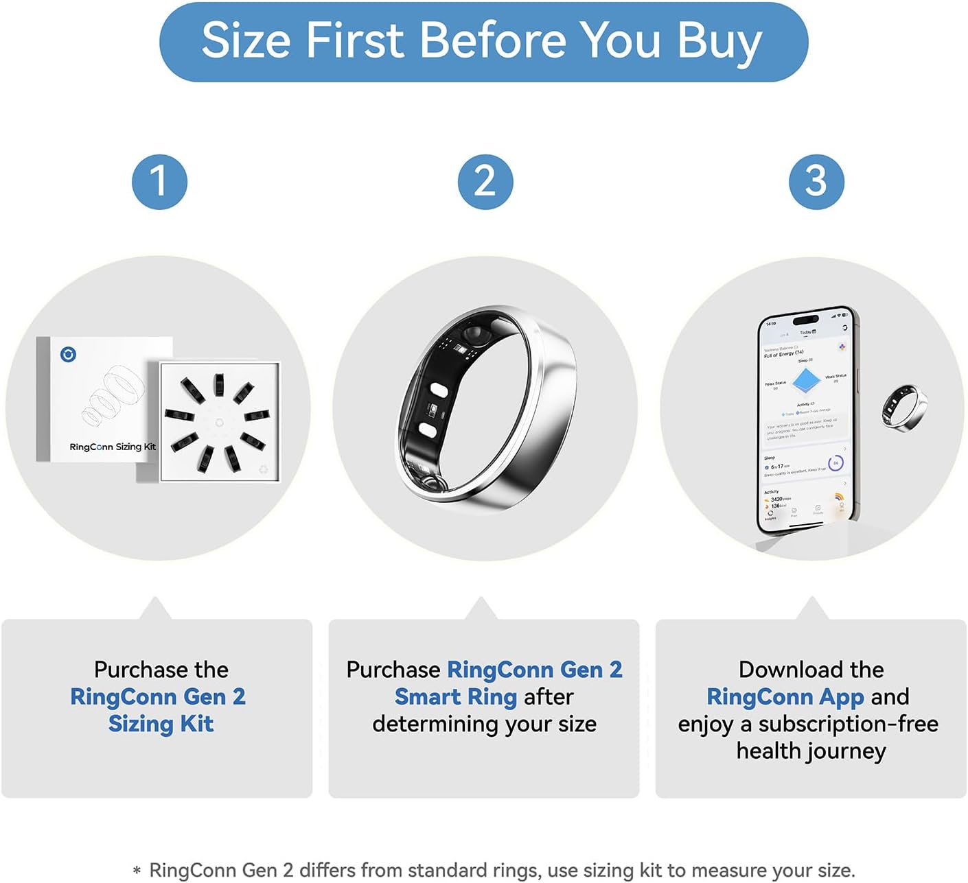 RingConn Gen 2 Smart Ring (Open Box) - Gallery 14