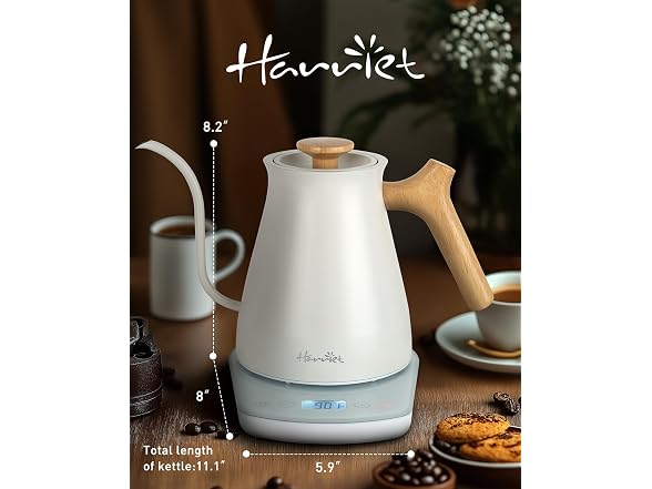 Harriet White Gooseneck Electric Kettle