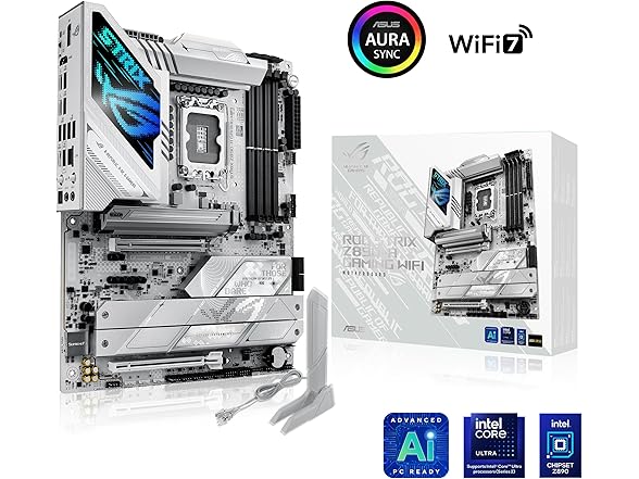ASUS ROG STRIX Z890-A GAMING WIFI Z890 LGA 1851 ATX motherboard, Intel® Core™ Ultra Series 2 Ready, Advanced AI PC-ready, 16+2+1+2 stages, DDR5, WiFi 7, 2.5G, 5x M.2, Thunderbolt™ 4, USB Type-C, AI OC (Open Box)