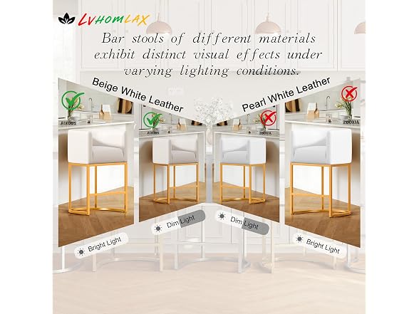 LVHOMLAX B0DKC14K5B Set 1Barstool, Off White Linen (Open Box)