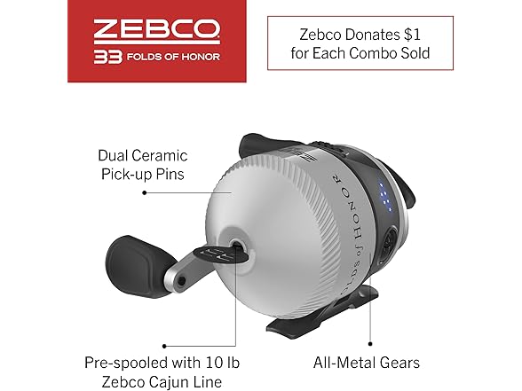 Zebco 33 Folds Honor Spincast Reel Rod Combo