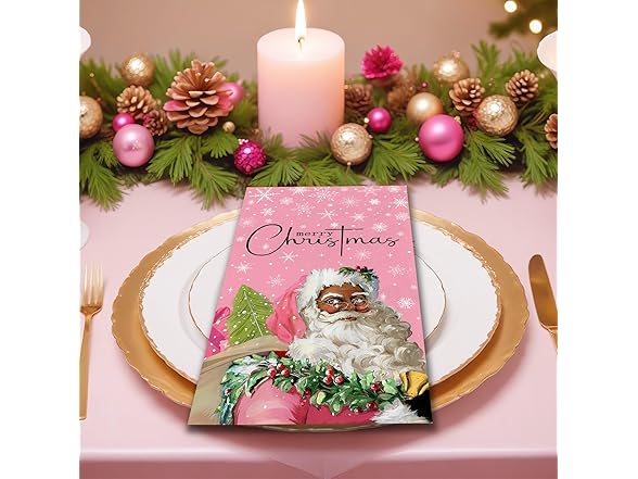 Kamiilah 60 Pink Santa Claus Napkins