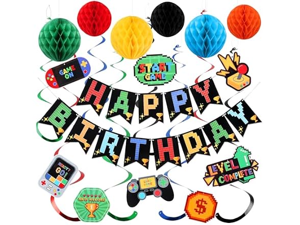 Yeocu Video Game Birthday Decorations