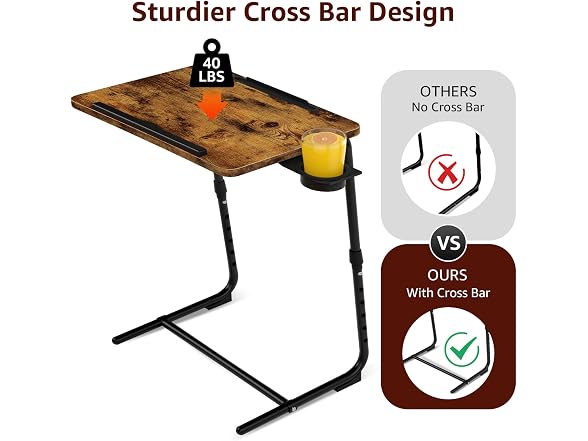 NUTIKAS Folding TV Trays 2-Pk - Rustic