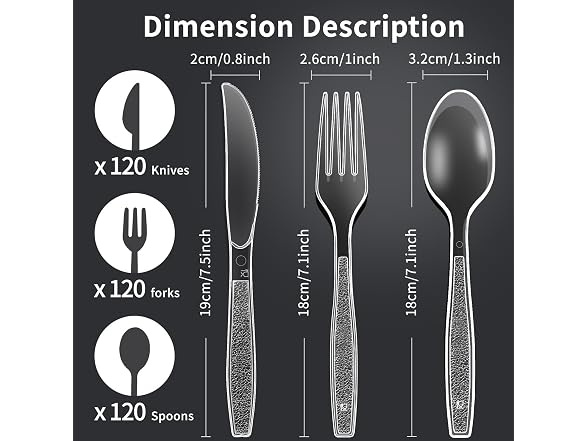 360 Ct Heavy Duty Plastic Silverware
