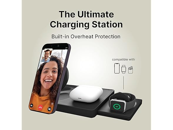 3-in-1 Foldable Wireless Magnetic Charging Station