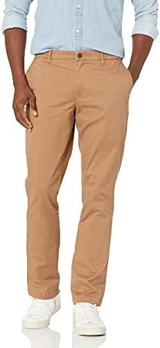 Amazon Essentials Men's Athletic-Fit Washed Comfort Stretch Chino Pant (Previously Goodthreads), Khaki Brown, 40W x 29L