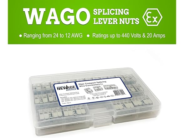 New Age America WAGO 221 Series 25pc Compact Splicing W
